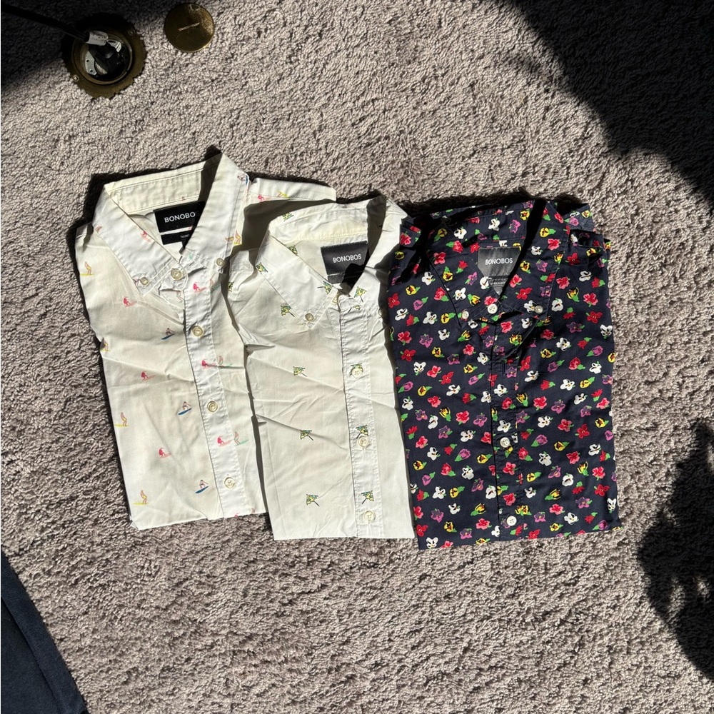 3 Bonobos short sleeve button down shirts